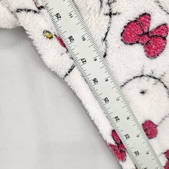 Sanrio Hello Kitty Fleece Pajama Pants Women's XL White Pink Drawstring Wide Leg - Picture 5 of 7